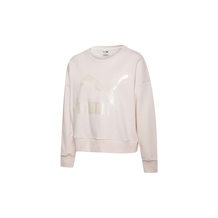 Puma Casual Print Crew Neck Sweatshirt Women Tops Pink 597405-87