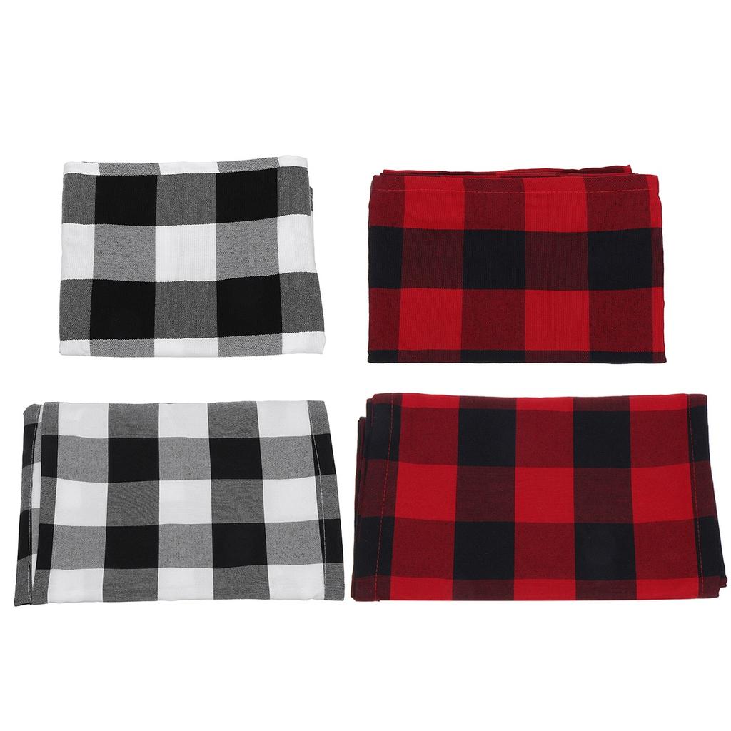 Black Red Table Runner Handmade Plaid For Family Dinner, Outdoor Or Indoor Parties Thanksgiving Christmas Gathering Party Decor