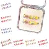 12Pcs/set Flowers Children False Nails Love Heart Short Square Shaped Kids Cartoon Fake Nails Press On Nails