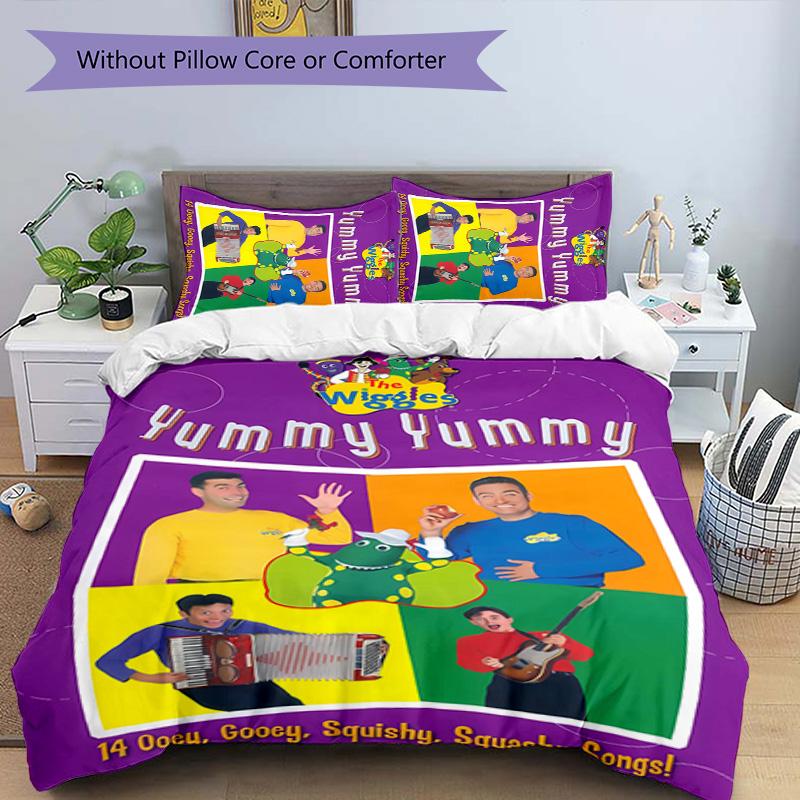 3 шт. Постельное белье с рисунком The Wiggles, комплект пододеяльника включает пододеяльник и наволочки, идеальное украшение спальни и подарок на все сезоны