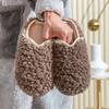 Модные женские тапочки Зимние Новые Короткий Плюш Домашние Плоские Шлепанцы Комфортные Мягкие Пушистые Спальные Тапочки Пушистые Хлопковые Туфли