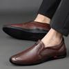 Лидер продаж, мужская обувь из натуральной кожи, европейская и американская, массажная подошва, плоская обувь для поездок на работу, мужская повседневная обувь для вождения на открытом воздухе