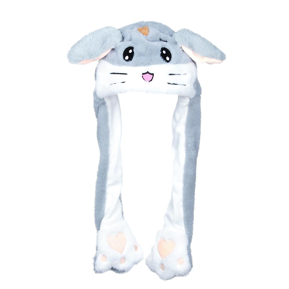 Милая теплая двигающаяся прыгающая забавная шапка животные уши шляпа плюшевый кролик щипок воздушная подушка