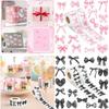 500Counts Cartoon Bowknot Sticker Aesthetic Scrapbooking Sticker for Water Bottle Notebook Journal Phone Case Wrapping