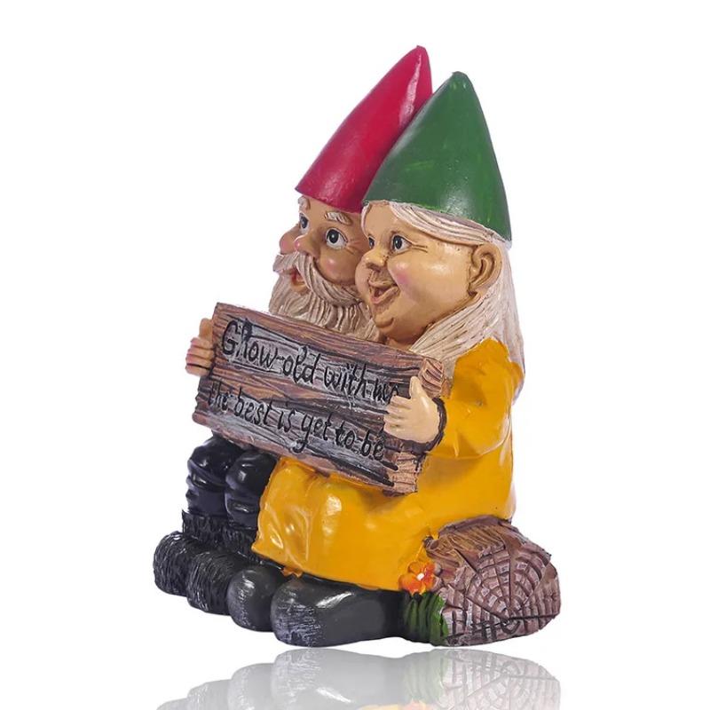 Dwarf Couples Love Their Best Friends, Collect Statues Suitable for Indoor and Outdoor Gardens and Home Decoration