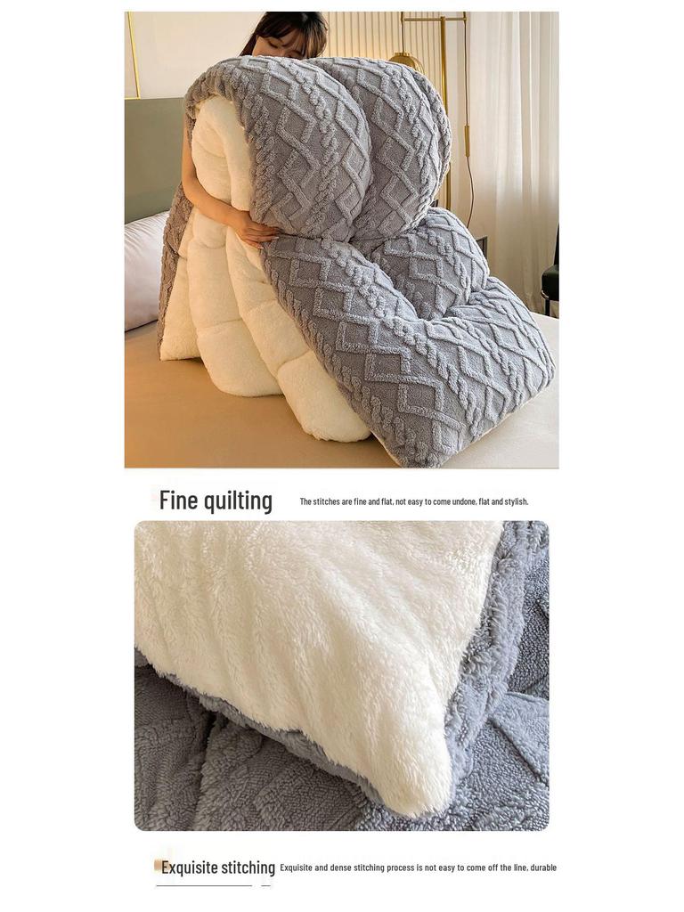 Двустороннее быстронагревающееся одеяло из флиса из овечьей шерсти на зиму для односпальных/двуспальных кроватей
