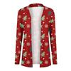 Рождественская женская мода Повседневная куртка-кардиган с длинным рукавом с принтом