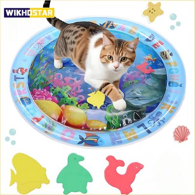 Водный сенсорный игровой коврик, утолщенный надувной водный коврик для кошек и собак, игровой коврик для домашних животных с рыбой, морской тематикой, сенсорная игрушка для воды
