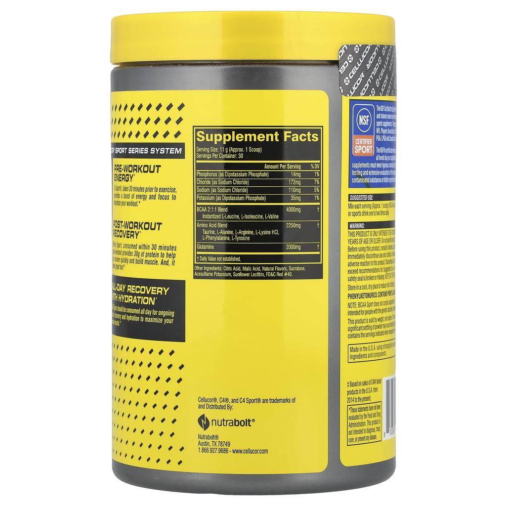 C4/Cellucor, Bcaa Sports, Cherry Limeade, 330G(11.6Oz)