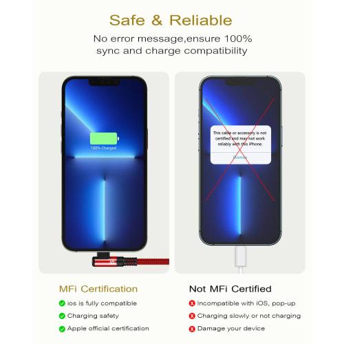 USB C iPhone Charging Cable L Shape [3M+3M Set of 2] [USB PD Compatible Rapid Charging] TypeC iPhone Cable Ultra Durable Compatible with iPhone 14 13