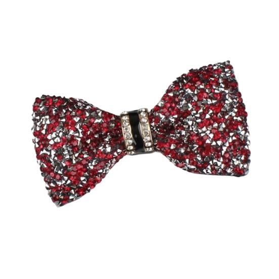 Yousheng Bow Tie Sparkling Rhinestones Inlaid Adjustable Tightness Formal Bow Tie Versatile Business Banquet Office Matching Decoration