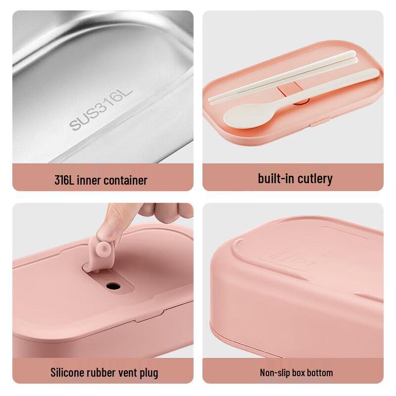 Chahua 316 Stainless Steel 2-Layer Microwave Safe Lunch Box