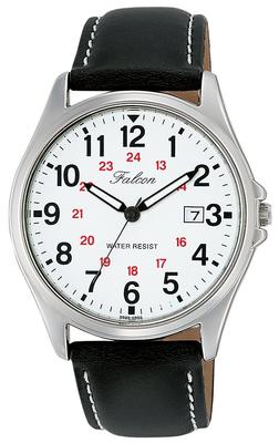 Мужские часы Citizen Analog Date Leather White Q&Q, Водонепроницаемые, Циферблат, Ремешок, D026-304,