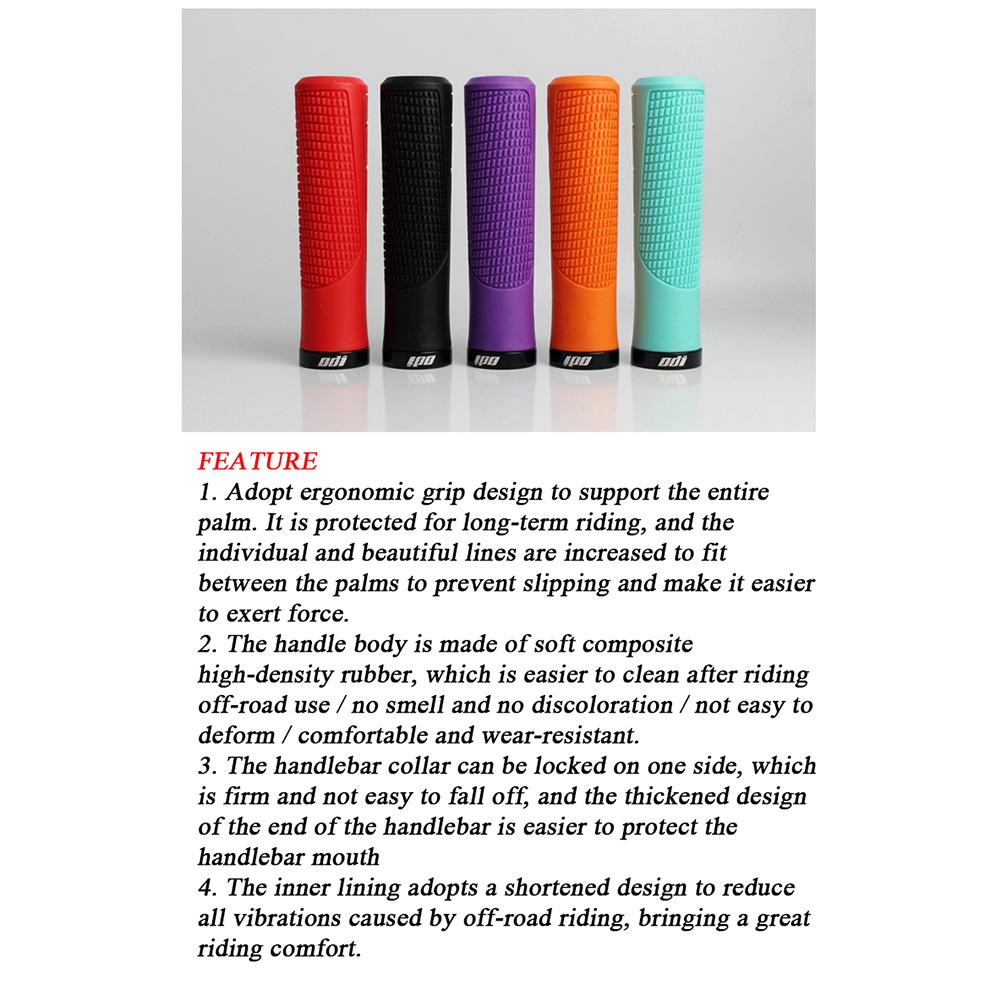 1 Pair OG10 Mountain Bike Rubber Handlebar Grips Locking Anti-slip Shock Absorber Handlebars Accessories