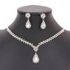 Fashion Simple Water Drop Crystal Rhinestone Necklace Earrings For Women Wedding Bride Light Luxury Jewelry Sets Accessories