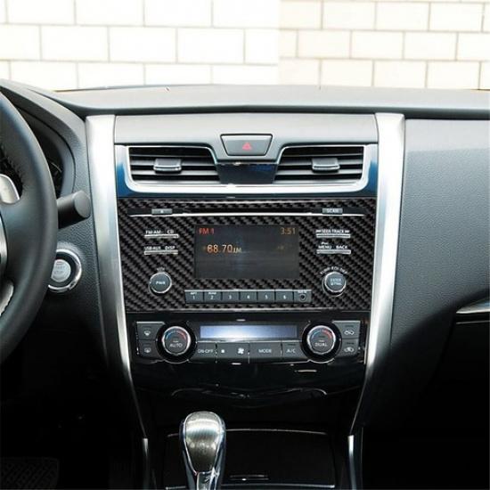 Carbon Fiber Interior Radio Console Cover Trim For Nissan Altima Sedan Type A