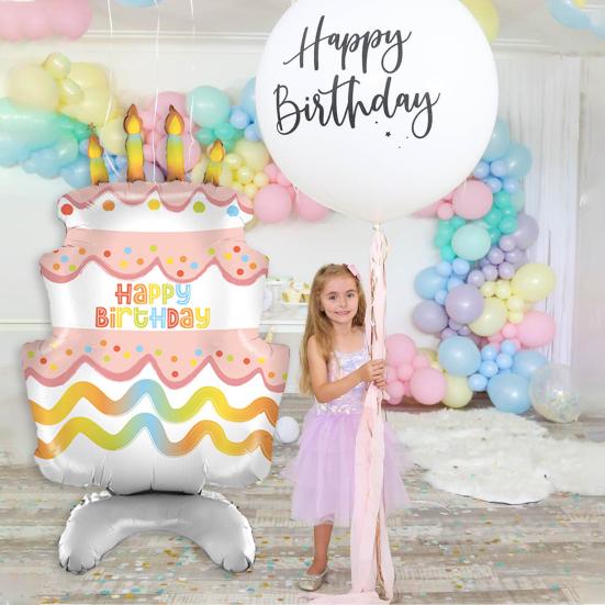 Воздушный шар для вечеринки по случаю дня рождения Сделай сам Оформление сцены Различные стили Надувной торт ко дню рождения