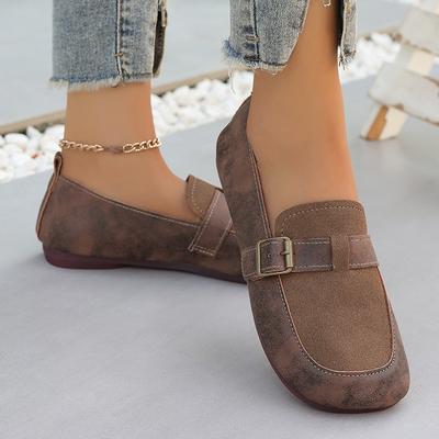 Ретро Мори Туфли-лодочки с мелким вырезом Женские Новые Дизайн в британском стиле Ленивые туфли Большой размер Женские