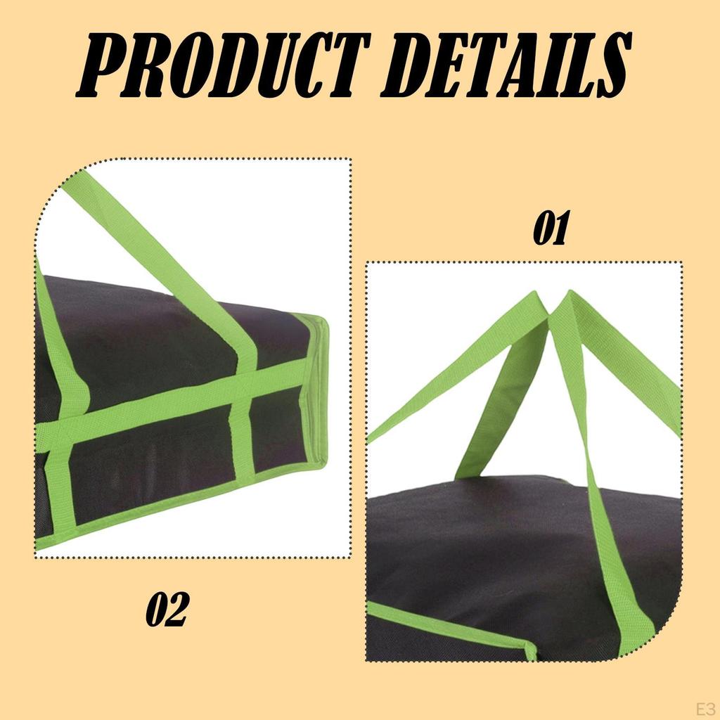 Delivery Pizza Insulation Bag Cold Food Storage Large Capacity Reinforced Carry Handle for