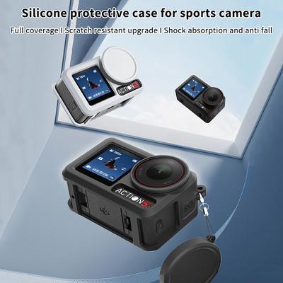 Спортивный силиконовый защитный чехол для камеры Dji Action 5 Pro, полный защитный чехол, устойчивый к царапинам чехол для объектива с веревкой для подвешивания