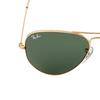 Солнцезащитные очки Ray Ban Aviator Металлические с золотой оправой и зелеными линзами Унисекс