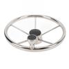 13 1 2 Inch Boat Steering Wheel 5 Spoke 25 Degree Stainless Steel Marine Steering Wheel with Center Cap and Grip for
