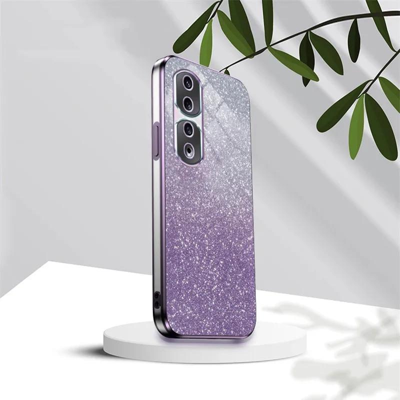 Роскошный чехол с градиентным блестящим покрытием для Huawei Honor 100 90 80 Pro 70 60 SE 50 9X X50 X50i X40 X30 X20 X9A, силиконовая задняя крышка