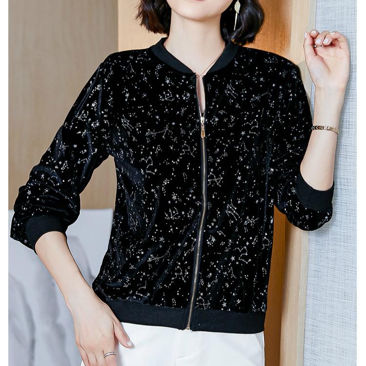 Женская весенне-осенняя куртка на молнии с принтом Galaxy, короткое пальто, верхняя одежда Ladis