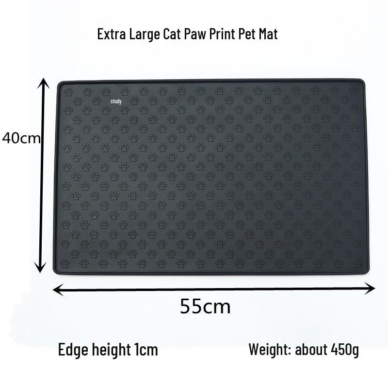 Large Non-Slip Silicone Pet Feeding Mat - Easy to Clean, Foldable, Waterproof Cat & Dog Paw Pad
