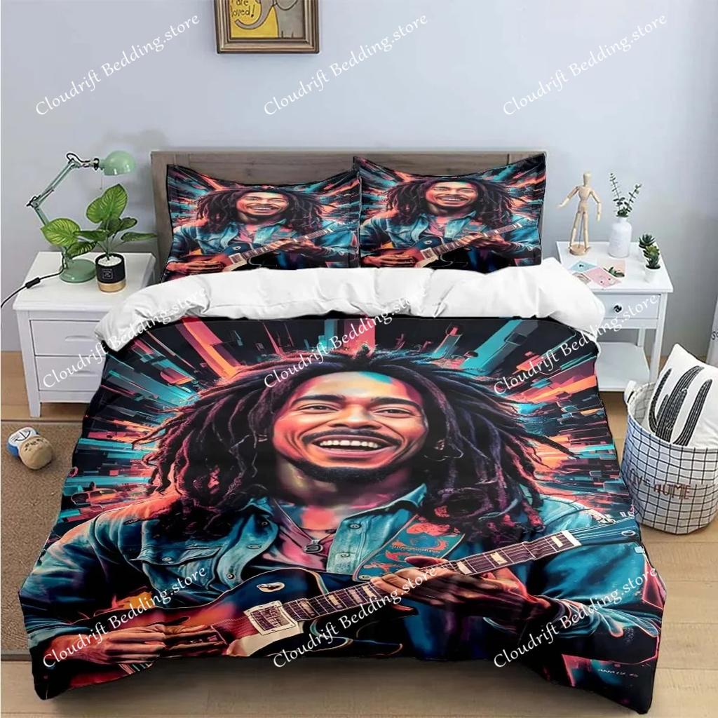 Новый комплект постельного белья с рисунком Боба Марли в стиле R-Reggae, набор постельных принадлежностей, пододеяльник, комплект с одеялом, комплект постельного белья, роскошный подарок на день рождения