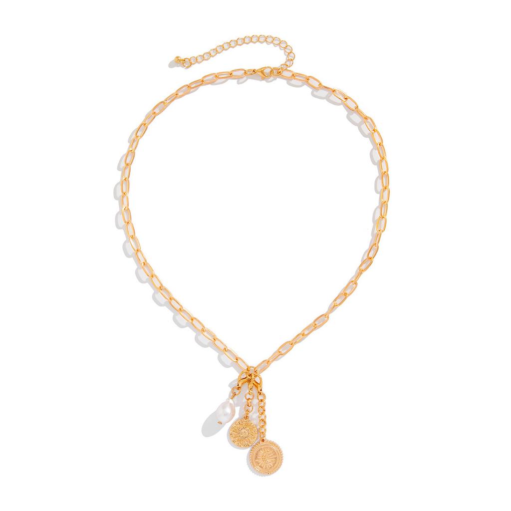 Ожерелье Fashion Sense Sun Set Zircon с женским геометрическим узором из сплава Love Tassel Clavicle Chain