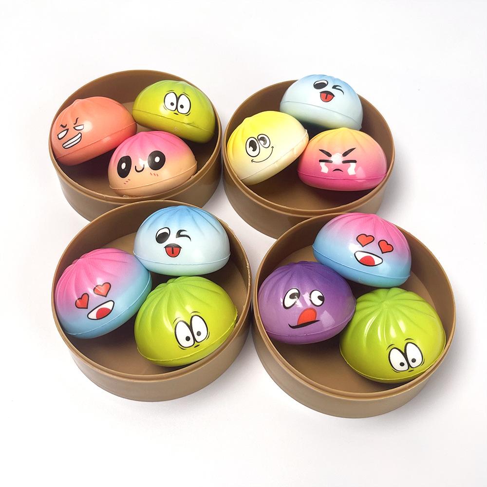 New Realistic Steamed Bun Squishy Toy Slow Recovery Stress Relief Toy Bola Pop It Fidget Toys Squishy Kawaii Sloth