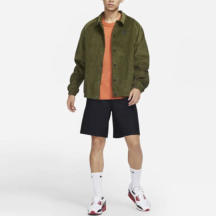 Nike Вельветовая повседневная куртка с многослойным логотипом, мужские куртки зеленого цвета DO2323-326