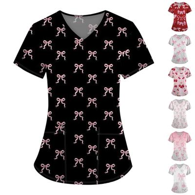 Женский модный комбинезон с короткими рукавами и принтом в виде банта и карманами