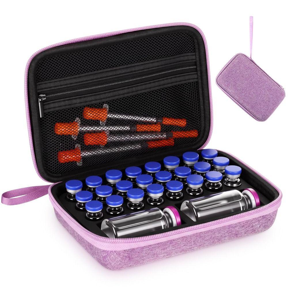 EVA Insulin Vials Storage Case Large Capacity Insulin Organizer  for 24x3ml+2 x30ml Vials