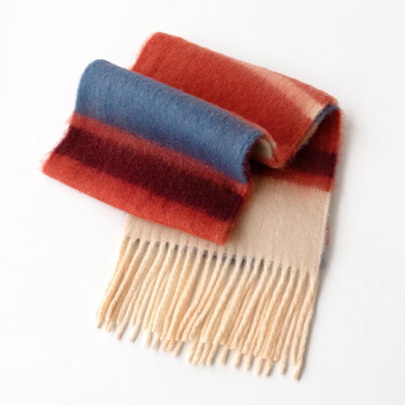 DayApril Mohair Rainbow Plaid Scarf