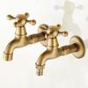 Wall Mount Bibcock Antique Brass Retro Small Pool Tap Decorative Outdoor Garden Faucet Washing Machine Mop Cold Water WC Taps