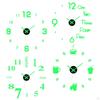 Acrylic Luminous Wall Clock Stickers 3 Clocks Glowing Non Ticking Frameless for Living