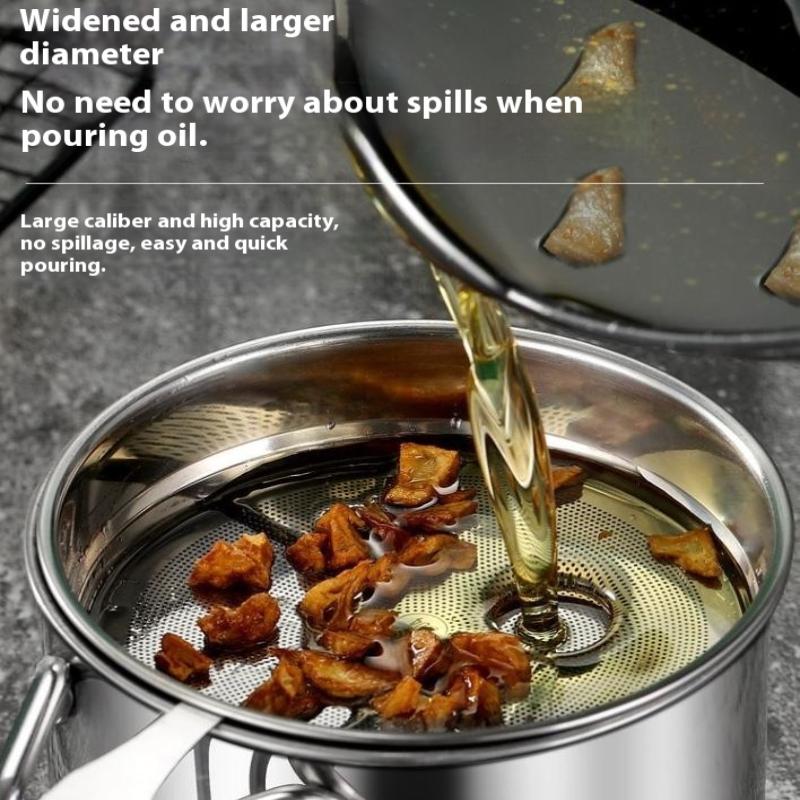 Контейнер-кувшин из нержавеющей стали для процеживания масла с фильтром и подставкой, емкость для хранения кулинарного масла, кухонные бытовые инструменты
