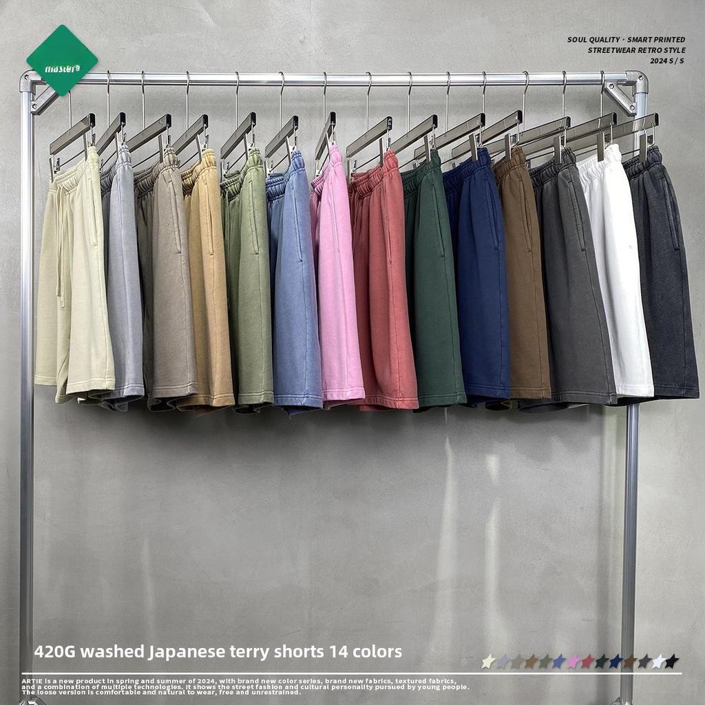 ARTIE Мужские шорты из махровой ткани в стиле ретро с эффектом потертости в стиле батик 2025 года