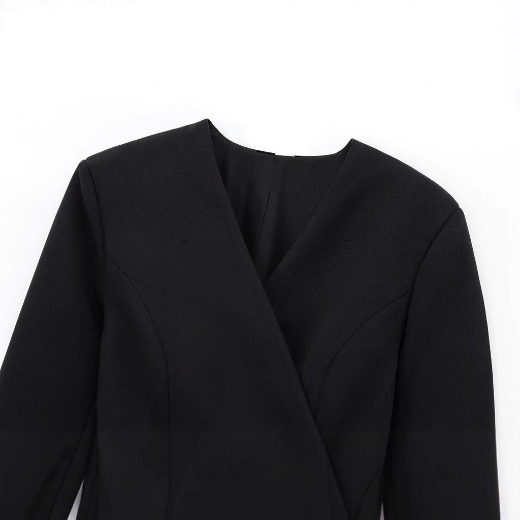 Женский зимний модный костюм в европейском и американском стиле 2024 года с универсальным поясом - 1270608