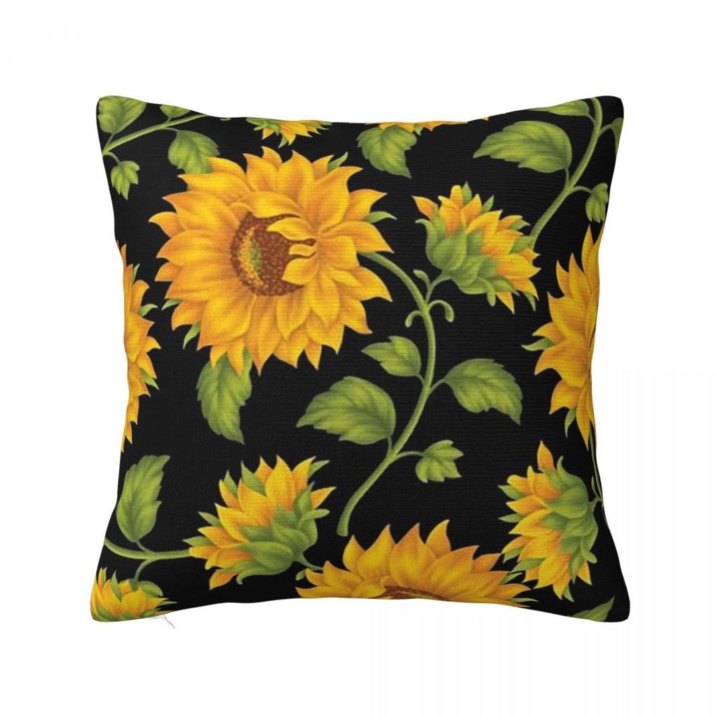 Sunflower Square Pillowcase Pillow Cover Polyester Cushion Zip Decorative Comfort Throw Pillow for Home Sofa