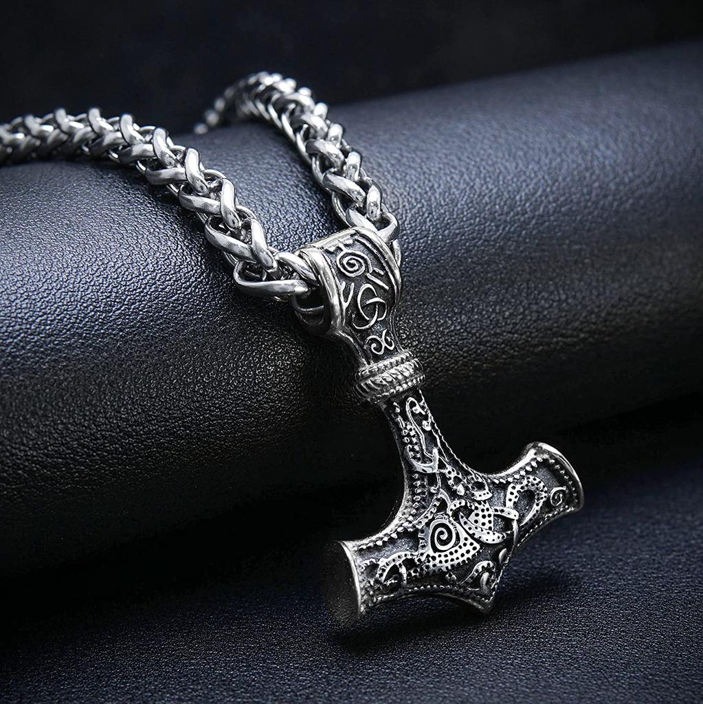 Скандинавская мифология викингов Подвеска-молот Тора Ожерелье Цветочная корзина Килевая цепь