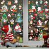 9 шт./набор Рождественские наклейки Самоклеящаяся пленка для стекла Снеговик Лось Санта Клаус Рождество