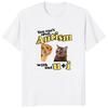 Cute cartoon cat dog animal fun printed Tshirt short sleeved round neck fashionable casual Womens Tshirt