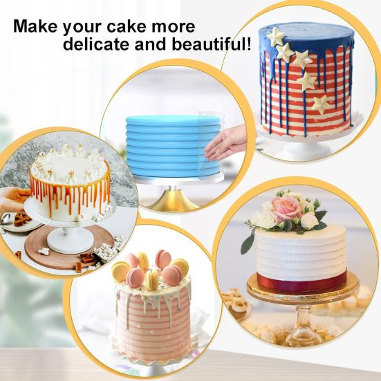 6Pcs Large Acrylic Cake Scraper Set Cakes Smoother Scraper Transparent Decorating Contour Stripe Cake Comb Kitchen Baking Tool