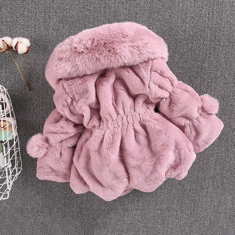 Осень и зима Новая шуба из искусственного меха для девочек Утолщенная стеганая куртка