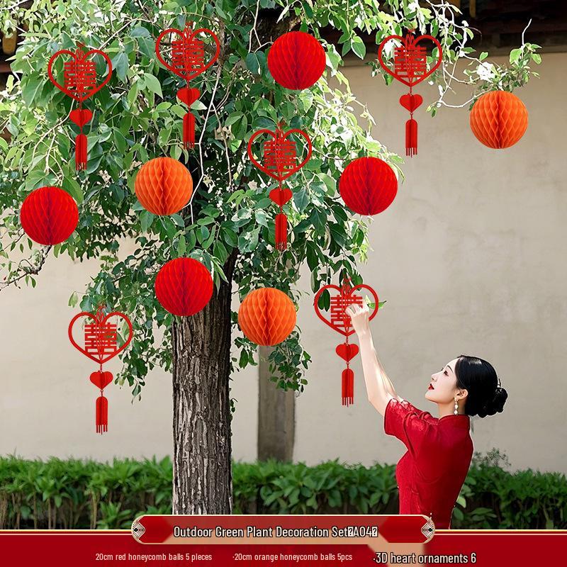 Подвесные фонари в деревенском стиле для украшения дерева - Свадебные и новогодние уличные украшения