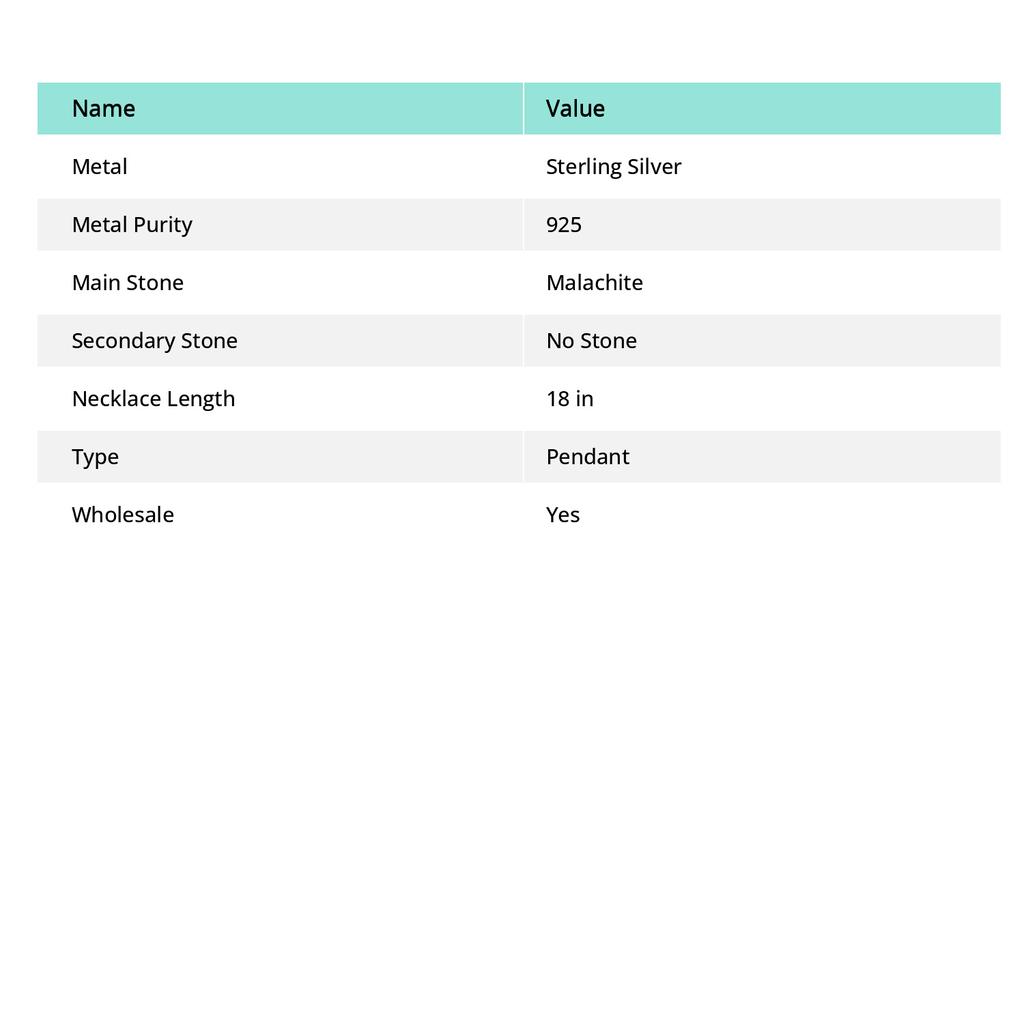Ювелирный кулон из натурального малахита 925 пробы из серебра 2,17 дюйма z9g20