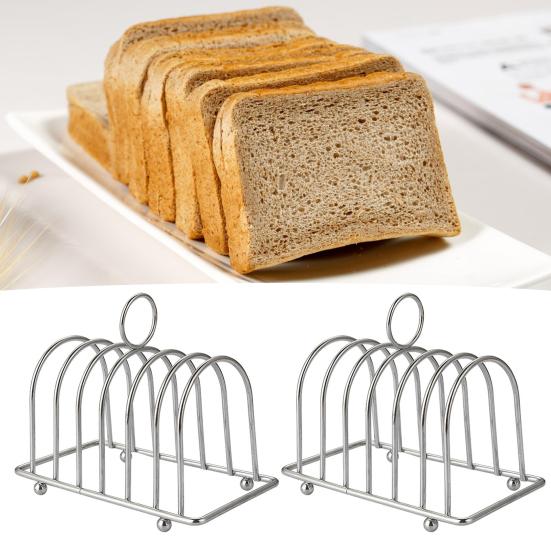Storing Sturdy Useful Ball Feet Stainless Steel Breakfast Bread Storage Shelf Bread Rack